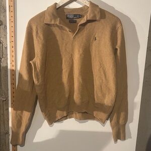 Polo by Ralph Lauren Men's Camel V-Neck Sweater